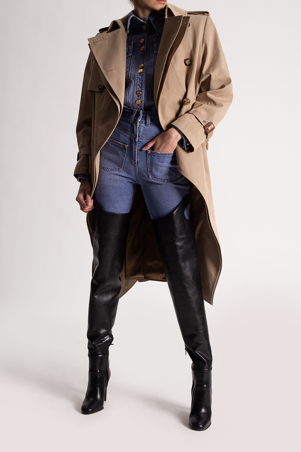 Burberry over the store knee boots